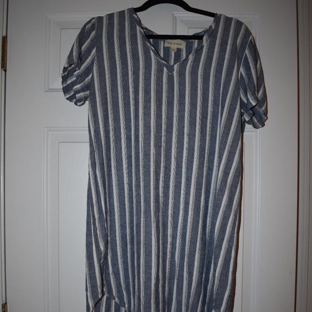 cloth & stone Striped Linen Dress | Size M